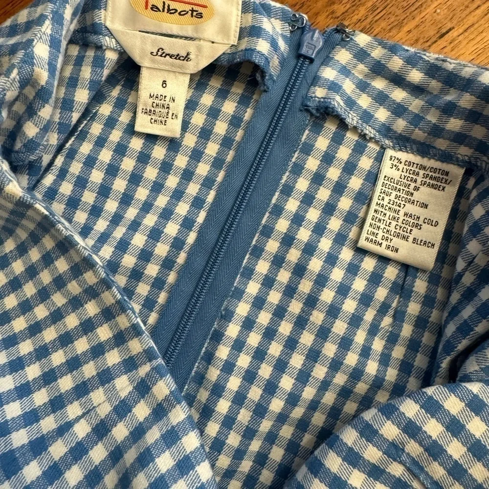 Vintage Talbots Stretch Gingham Pencil Skirt / 6 - Picture 8 of 9